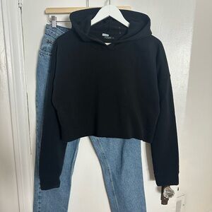 Black Cropped Hoodie